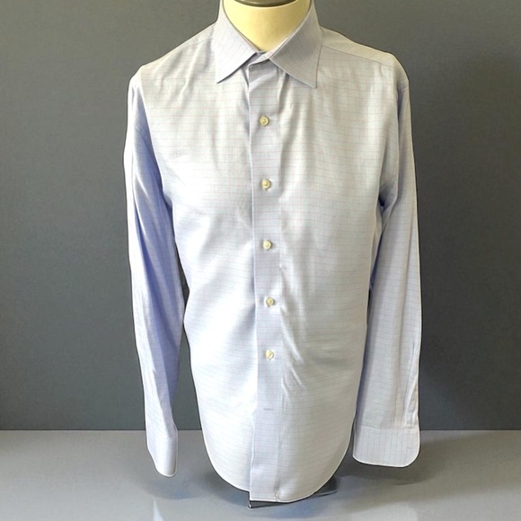 SAKS FIFTH AVENUE SLIM FIT COUPE ETROITE SHIRT 16 34/35 - Picture 1 of 16
